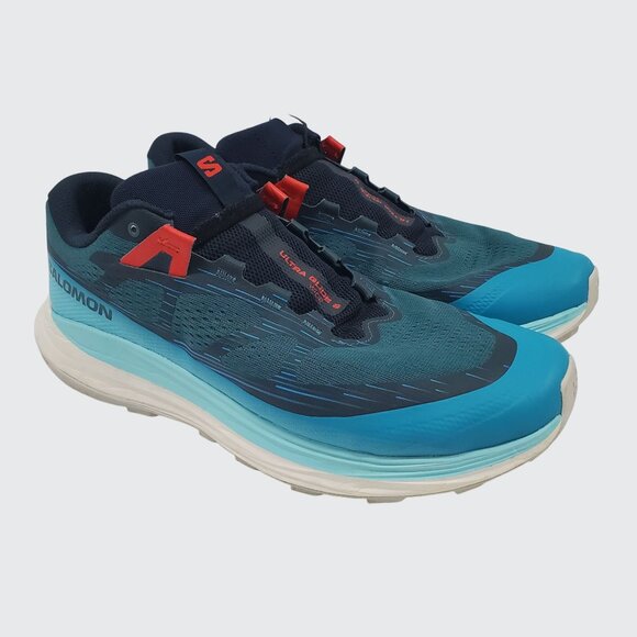 Salomon Ultra Glide 2 Trail Running Shoes Ortholite Size 11.5 Blue & White - Picture 1 of 9